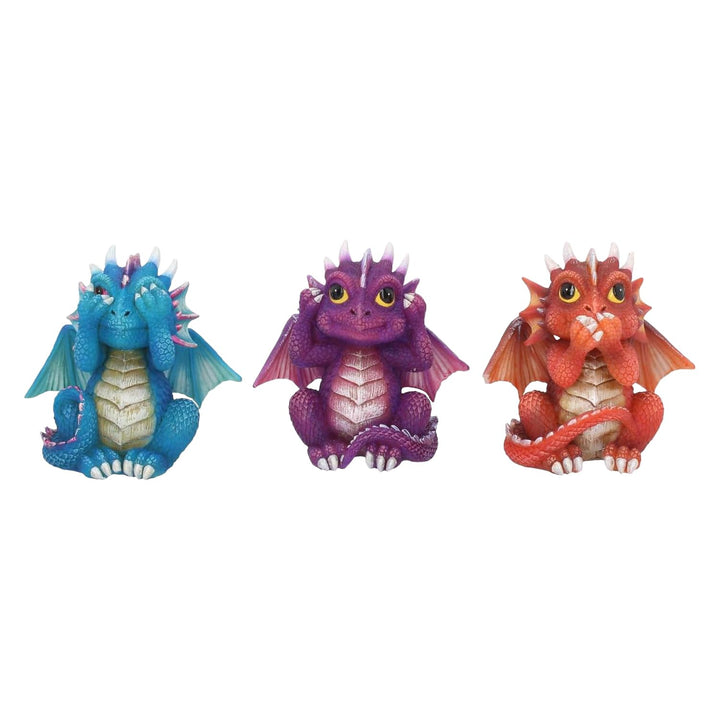 Nemesis Now B3756K8 Figur DREI Weise Dragonlinge, Kunstharz, 8,5 cm, Rot