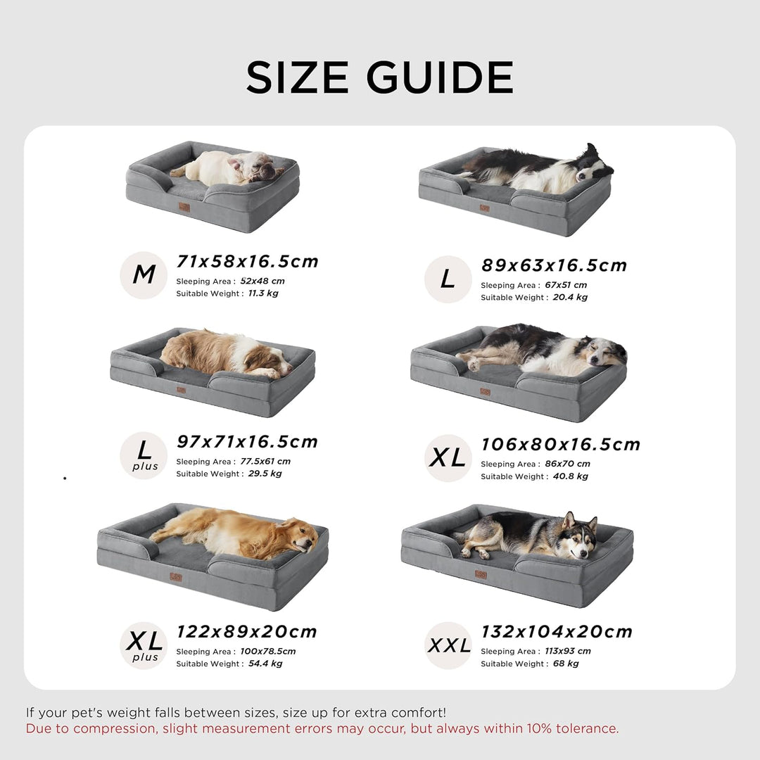 BEDSURE orthopädisches Hundebett Ergonomisches Hundesofa - 71x58 cm Hundecouch mit eierförmiger Kist