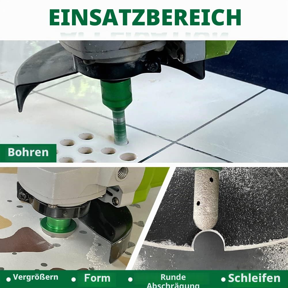 Diamant-Bohrkrone Kit - Diamantbohrer 6/6/8/25/35/50/68mm+50mm Fasen Bit+10mm Fingerfräser+Dreikant-