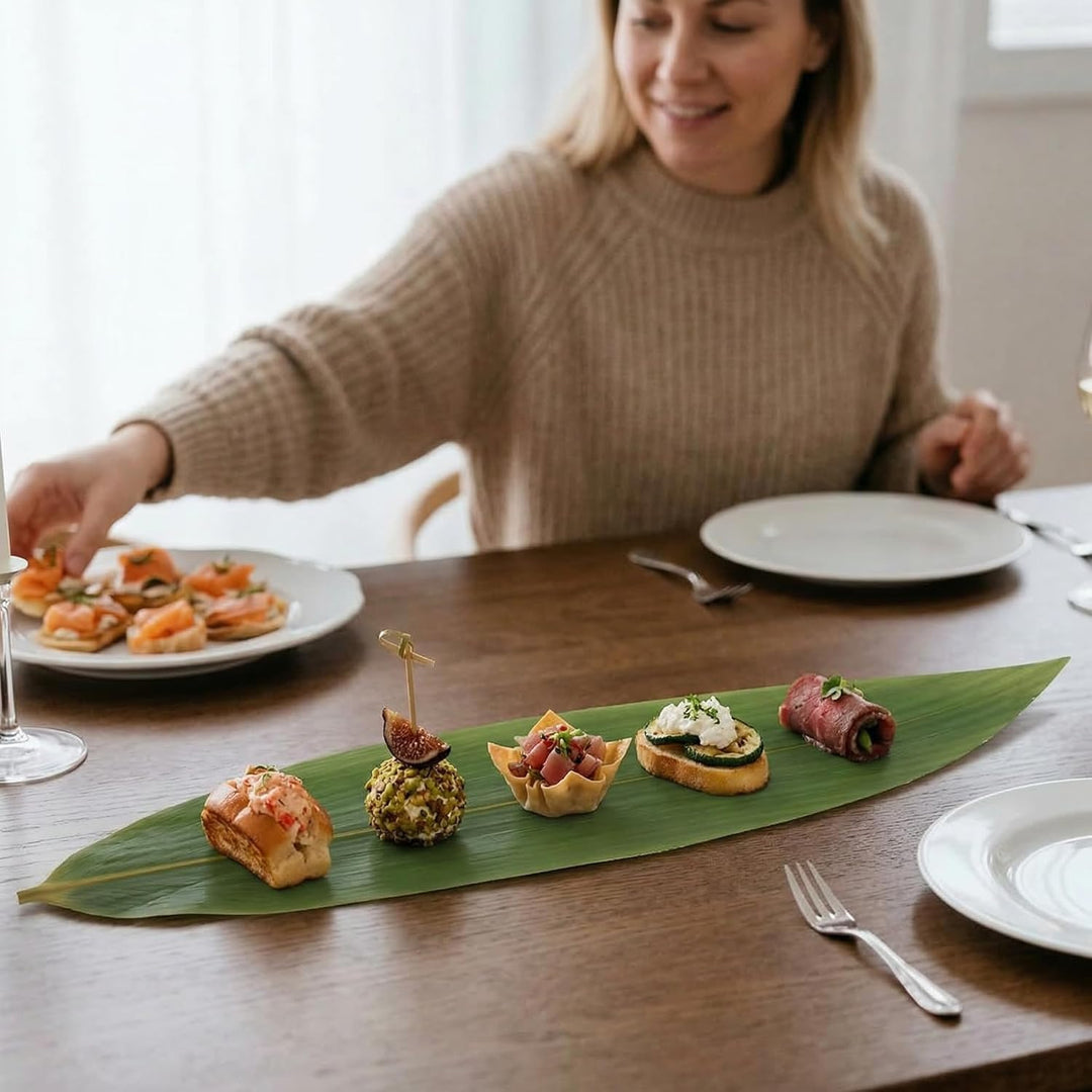 DOITOOL 100 Stück Sushi-Bambusblätter Bananenblätter Machen Zongzi-Kit Tellerdekorationen Urlaubspar