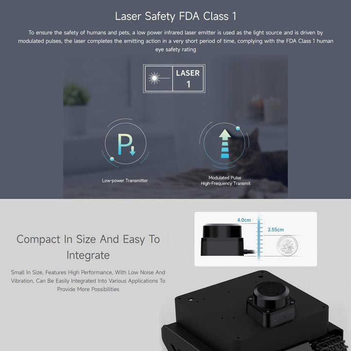 Waveshare Slamtec RPLIDAR C1 Laser Ranging Sensor, 360° Omnidirectional Lidar, Millimeter-Level High