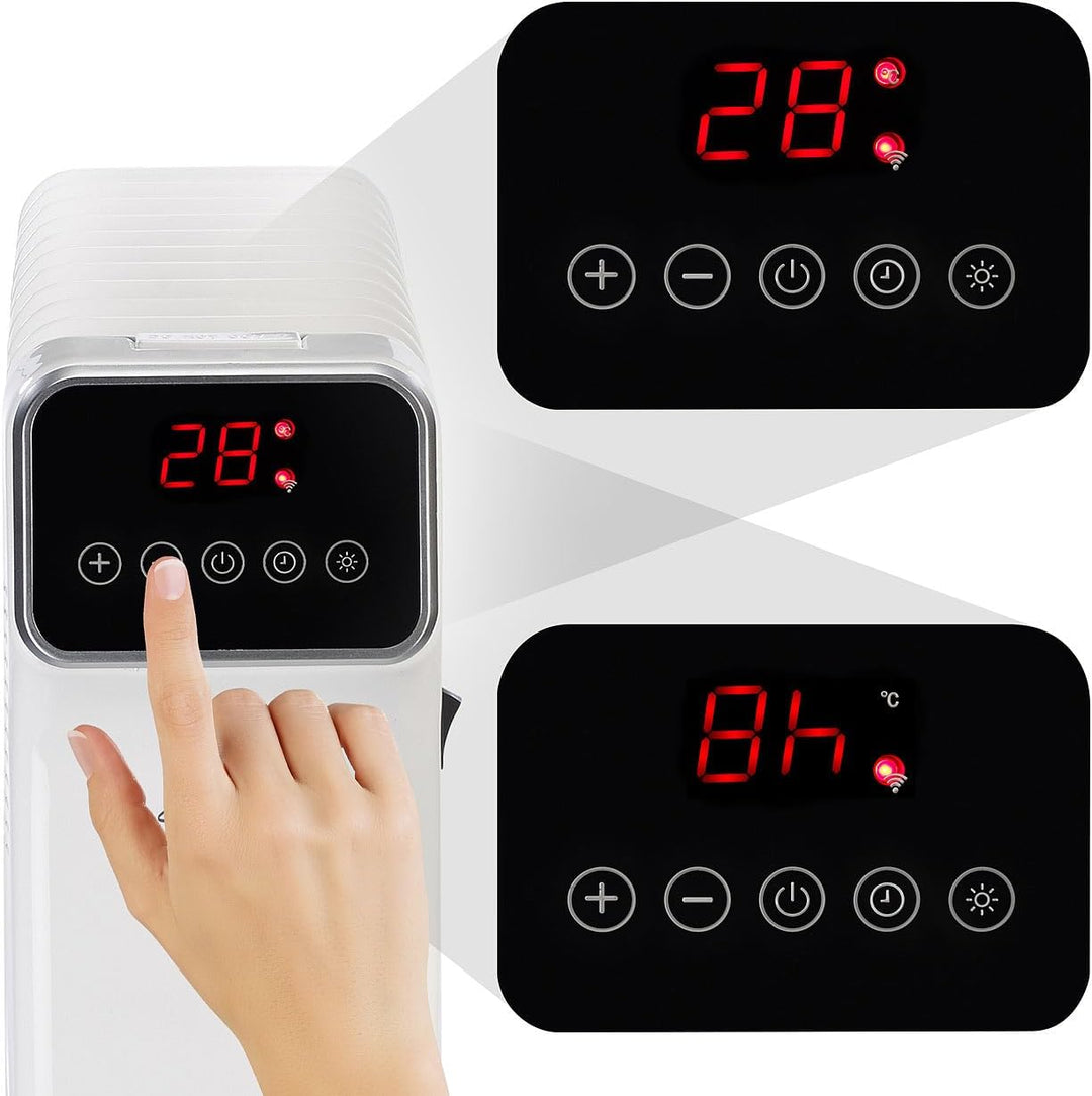 Sichler Haushaltsgeräte Heizgeräte: WLAN-Ölradiator mit App und Fernbedienung, Timer, 11 Rippen, 2.5