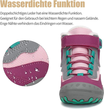 Mishansha Kinder Winterschuhe Gefüttert Winterstiefel für Jungen Mädchen Gr.24-38 27 EU Violett, 27