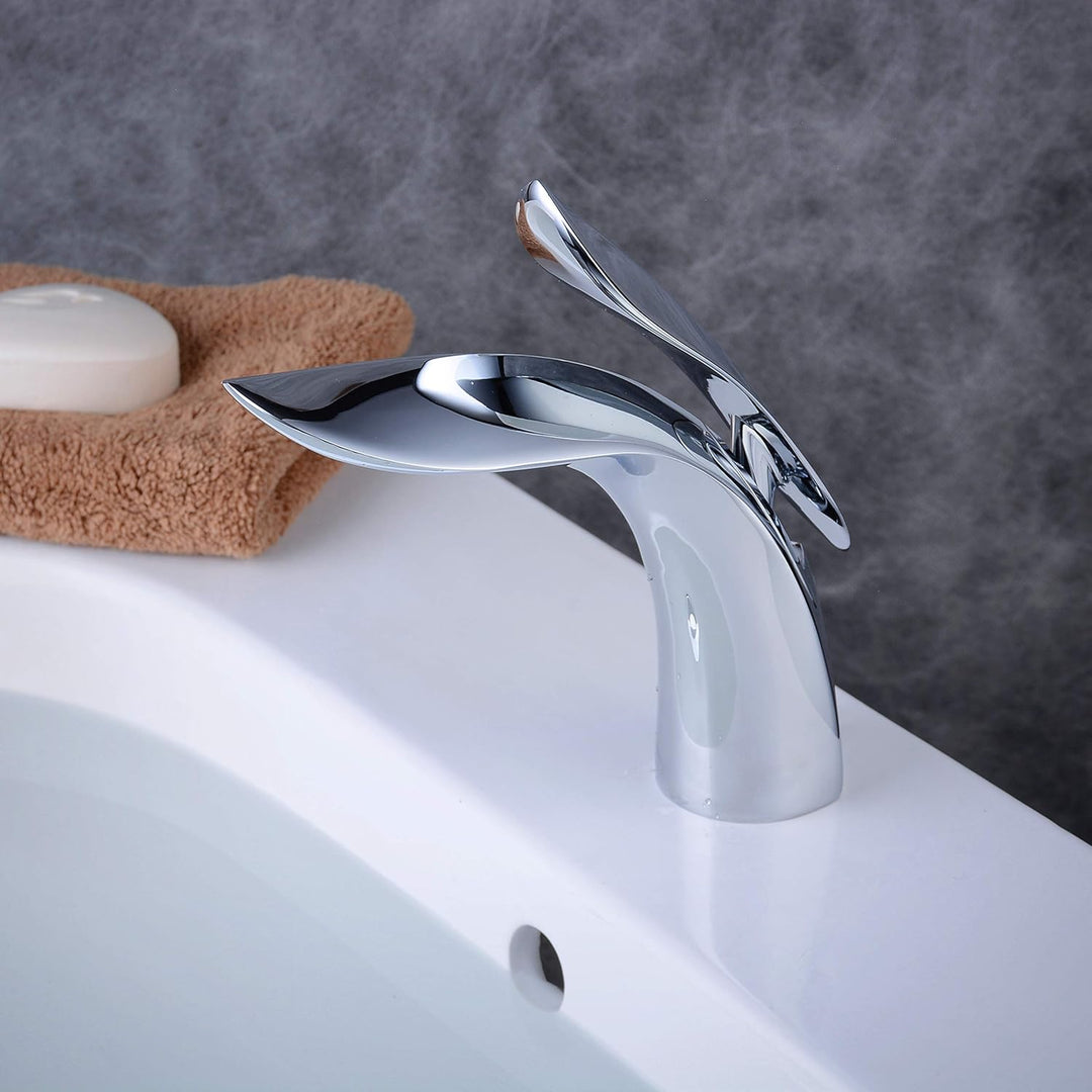 Einhebel-Waschtischmischer Bad Wasserhahn Waschbeckenarmatur Waschbecken Badezimmer Chrom, Beelee, B