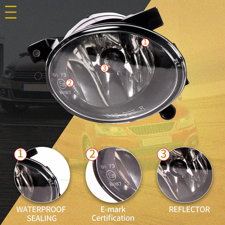 WISGOL Nebelscheinwerfer passt für VW Golf VI 5K1/AJ5 08-13 Jetta 09-14 Golf VI Cabriolet 11-16 Up!