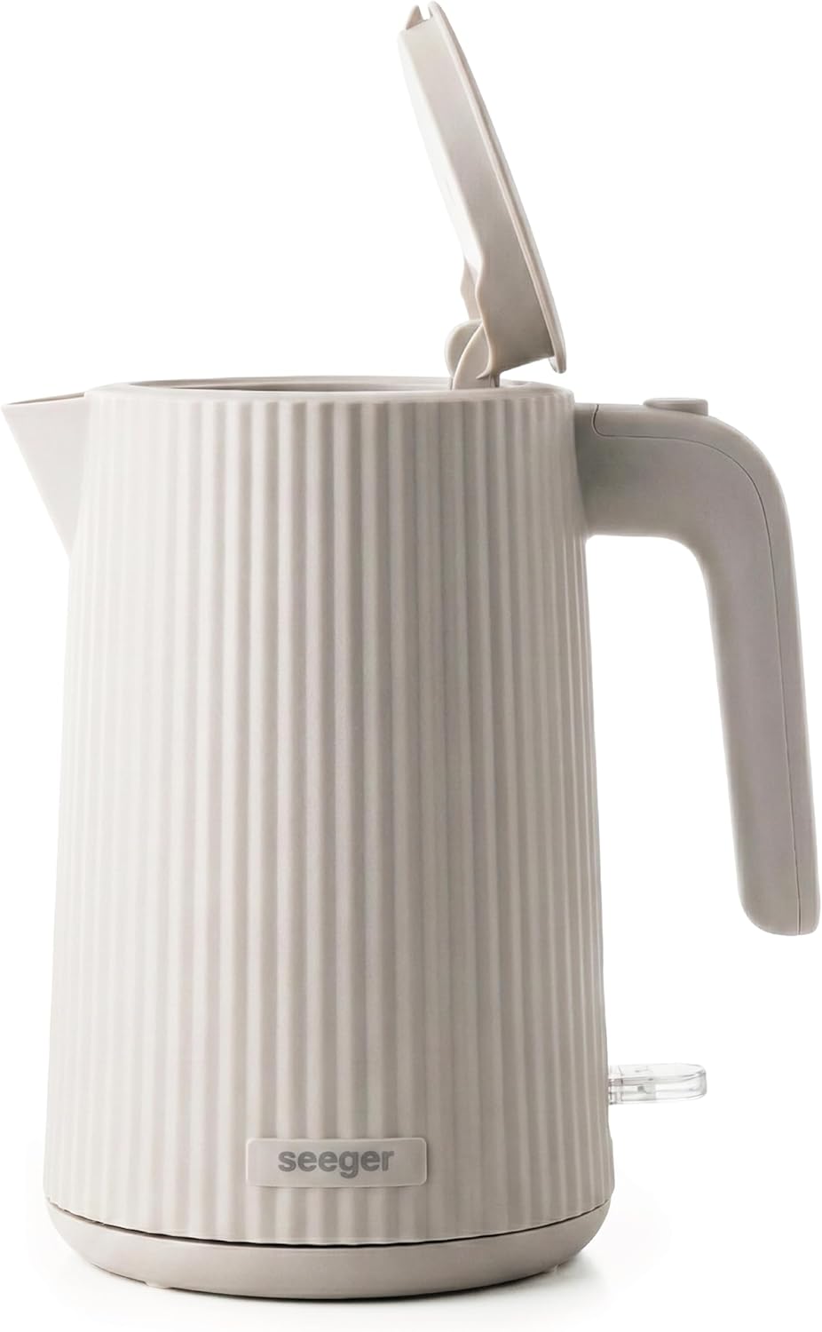 Seeger Wasserkocher, 1,7L, Mikro-Sieb-Filter, BPA-Frei, 2200W, 360° drehbarer Sockel, Beige, SGR100S