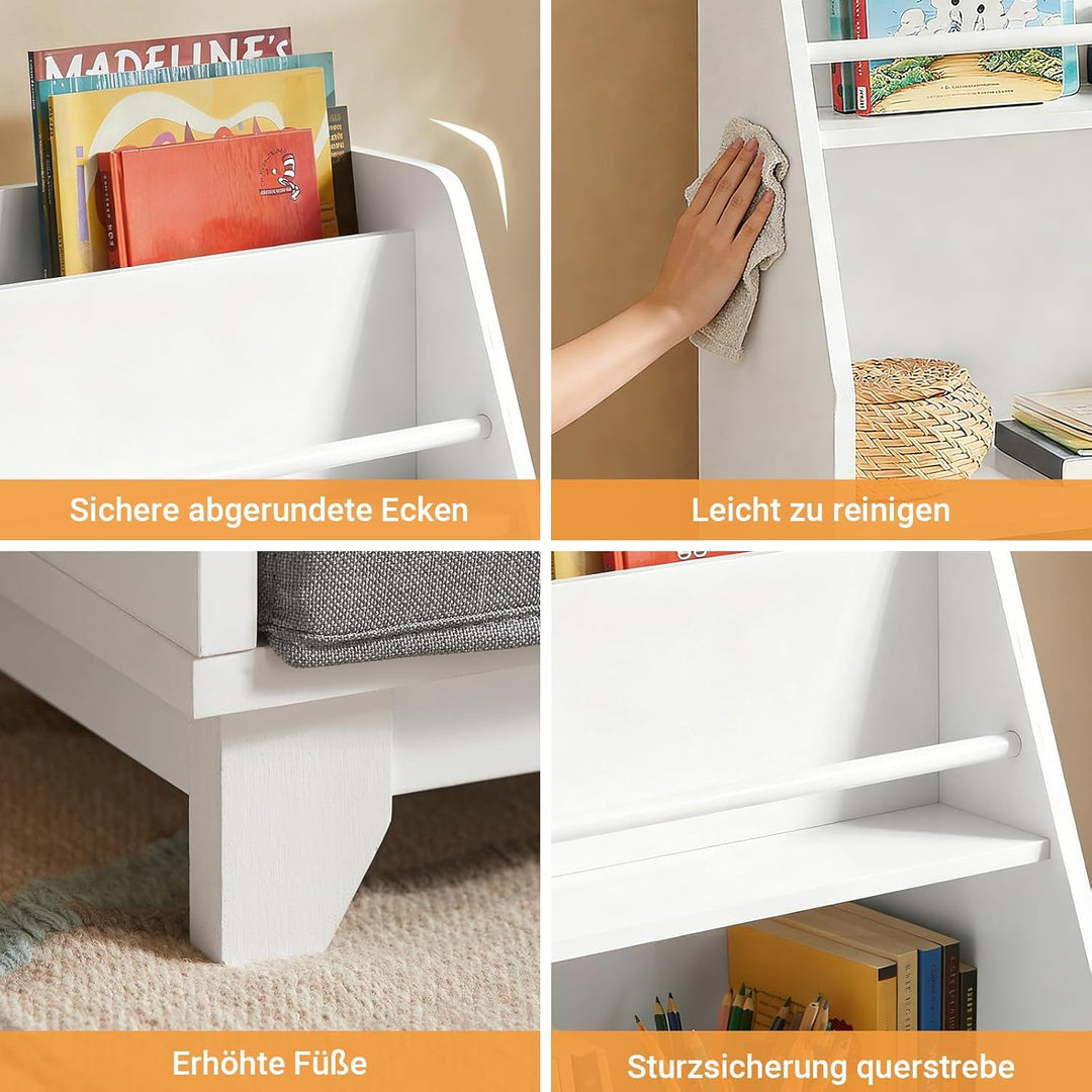 SoBuy Bücherregal Kinder Regal Kinderzimmer mit Ablagefächern und 3 Boxen Kinderregal Montessori Spi