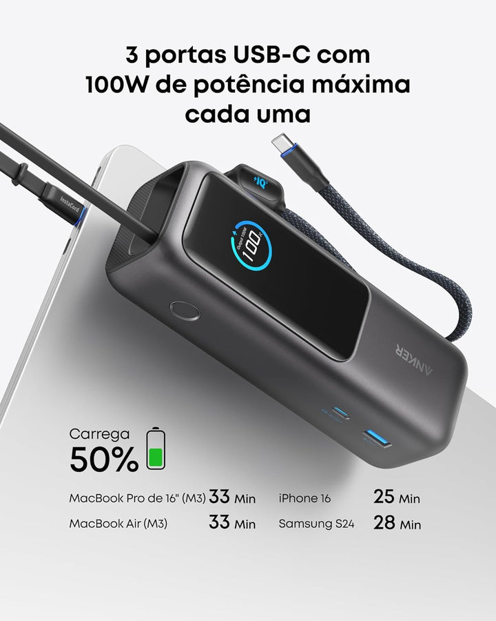 Anker 100W USB C Kabel [2 Stück 1,8m]+Anker 165W 25000mAh Laptop Powerbank