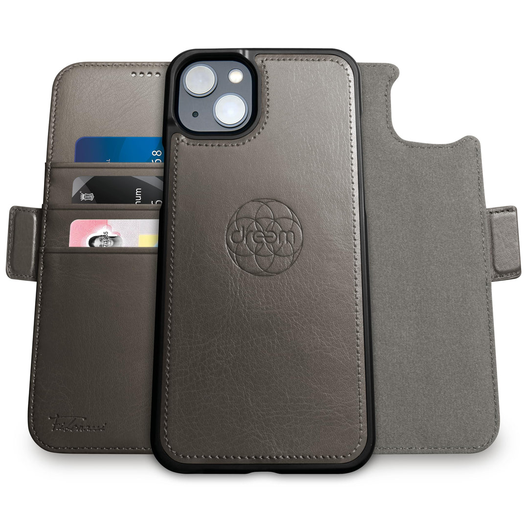 Dreem Fibonacci iPhone 14 Brieftaschen-Etui / 2-in-1 stossfestes Etui und abnehmbares Folio aus vega