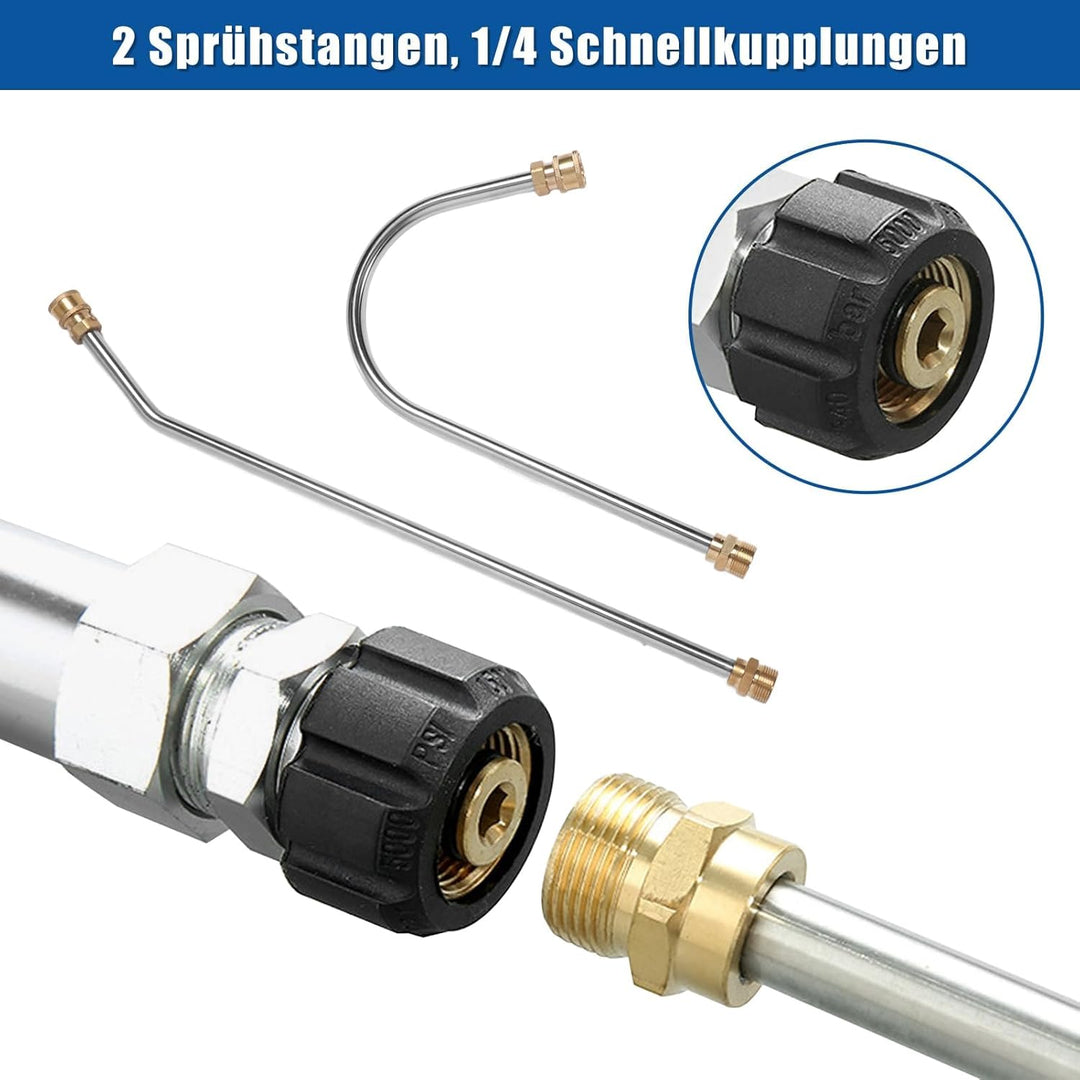 Hochdruckreiniger Verlängerungsstäbe, 5 Abschnitte Teleskopischer Dachrinnenreinigungswerkzeuge Hoch