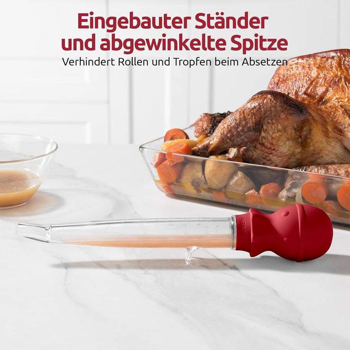 U-Taste 109℃ Hitzebeständige Grosse Abgewinkelte Bratenspritze Tritan Putenfleisch-Fettpipette mit S