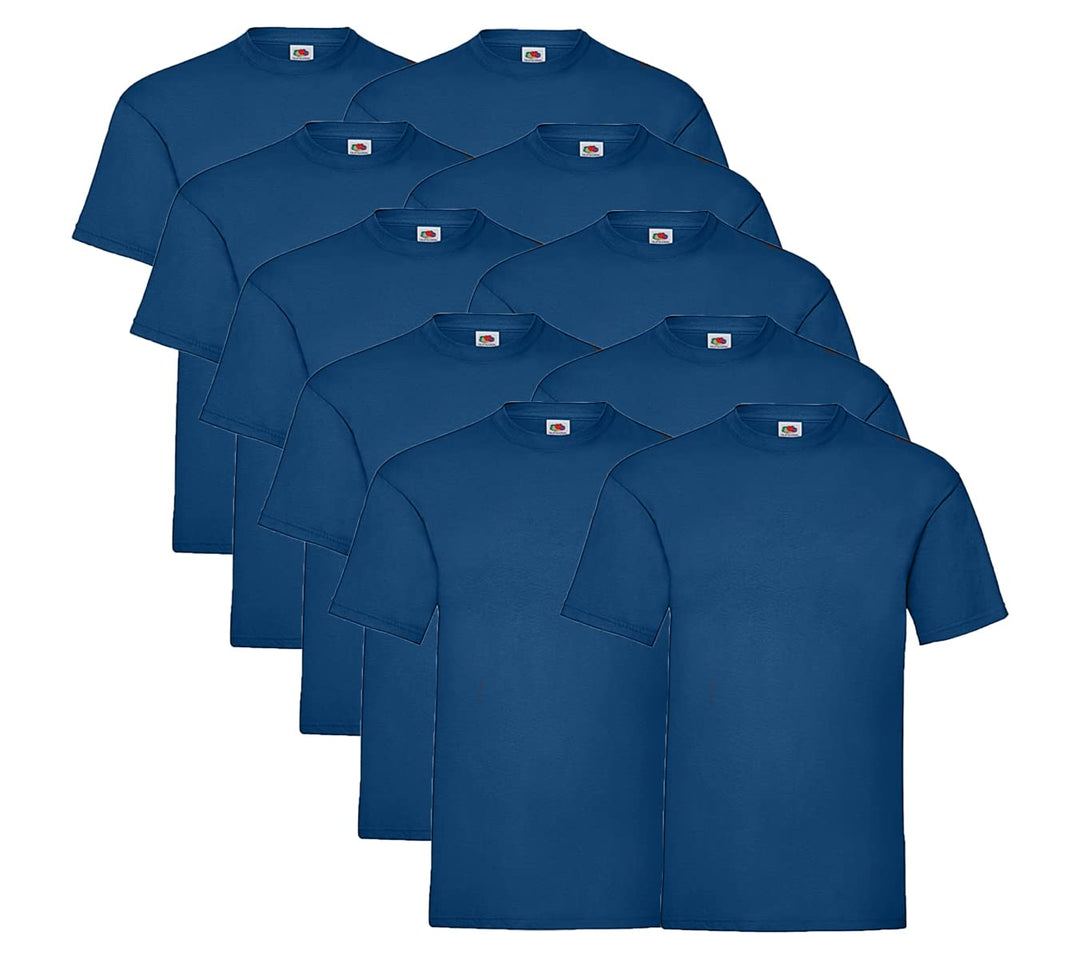 Fruit of the Loom Herren T-Shirt (5er oder 10er Pack) S 10ernavy + 1 Hl Kauf Notizblock, S 10ernavy