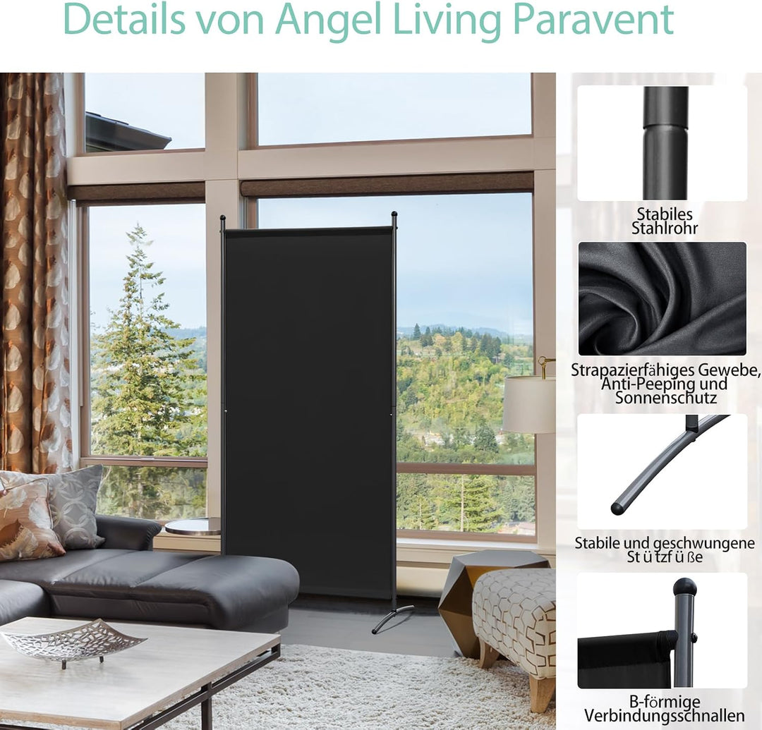 Angel Living 1 Teilig Paravent, Raumteiler Klappbar Freistehend Sichtschutz, Trennwand, Raumtrenner