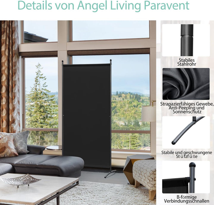 Angel Living 1 Teilig Paravent, Raumteiler Klappbar Freistehend Sichtschutz, Trennwand, Raumtrenner