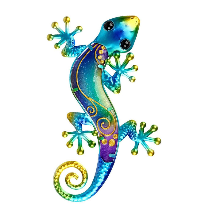 Dexlyn Metall Gecko Gartendeko Outdoor Salamander Lizard Wanddekoration Eidechse Skulptur Hängende 2