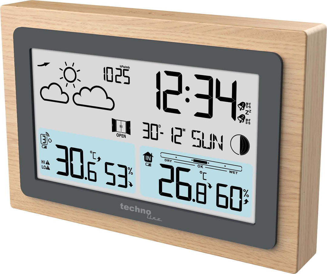 WS6785 Funk-Wetterstation, Innentemperatur, Aussentemperatur, Wettervorhersage, Lüftungsempfehlung,