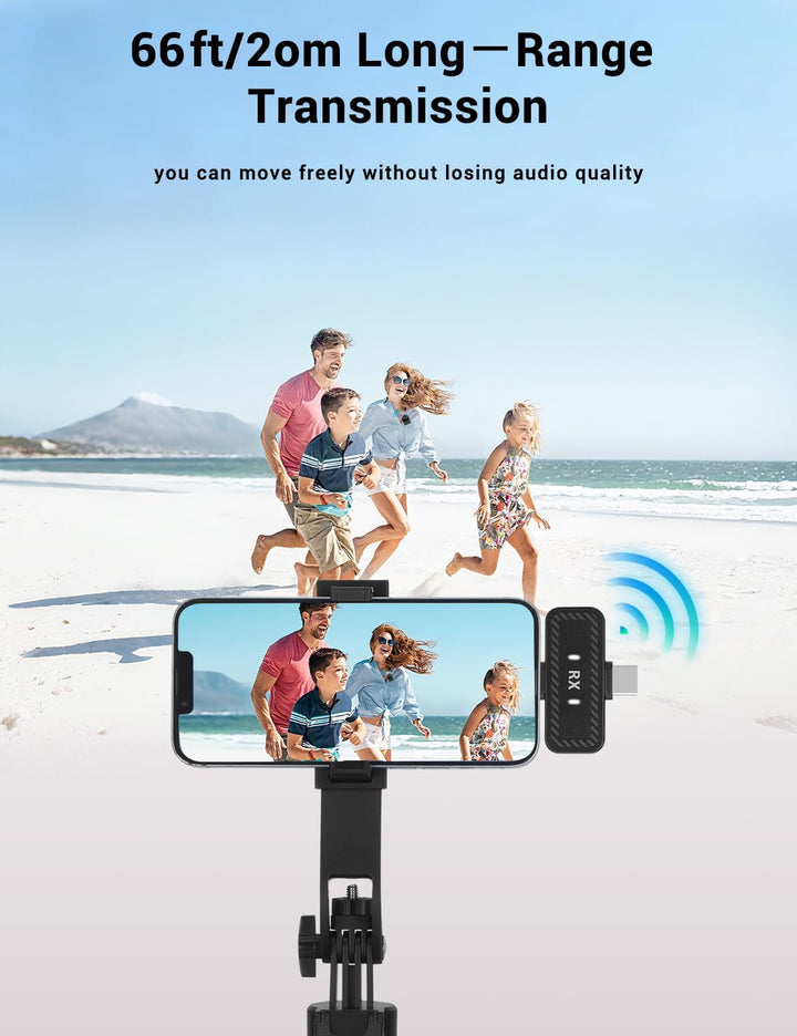 Mini kabelloses Ansteck mikrofon für iPhone, iPad, Android Handy –Geräuschunterdrückung, Plug & Play