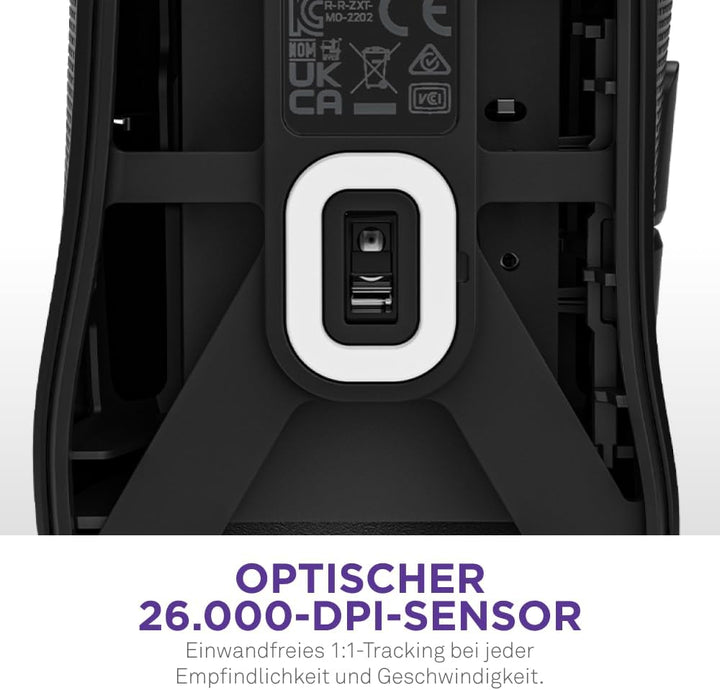 NZXT Lift 2 Ergo | Leichte ergonomische kabelgebundene Gaming-Maus | Leichte 61-g-Konstruktion | 8K-