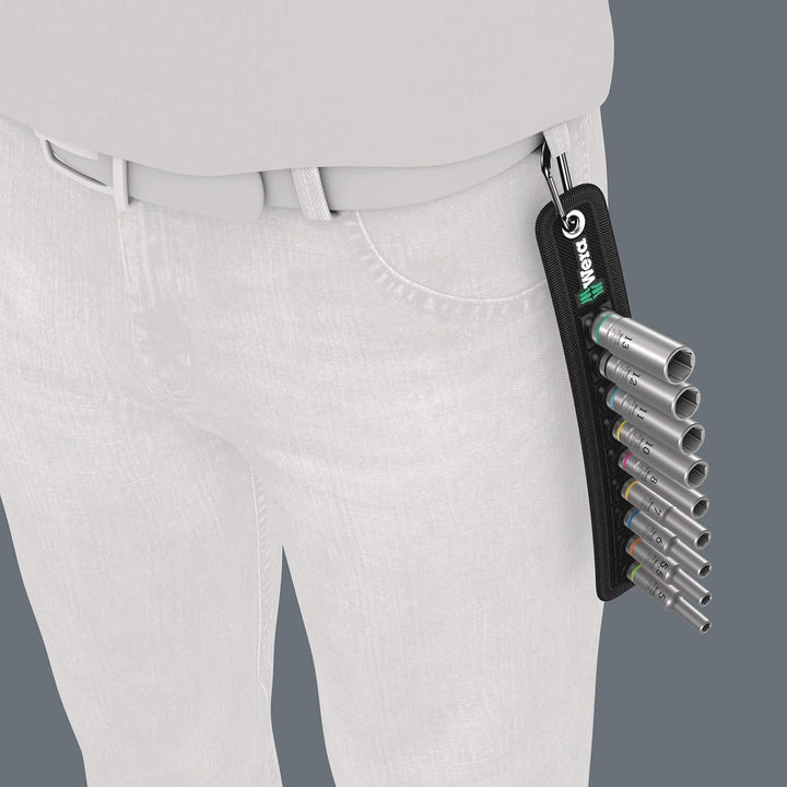 Wera 05004525001 Belt A Deep 1, Steckschlüsseleinsatz-Satz, 1/4"-Antrieb, 9-teilig