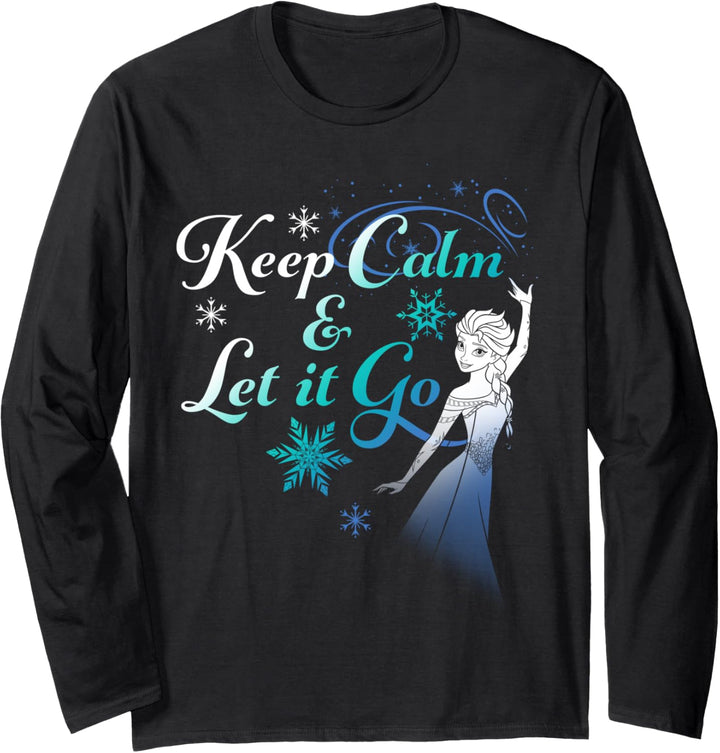 Disney Frozen Elsa Keep Calm And Let It Go Portrait Langarmshirt