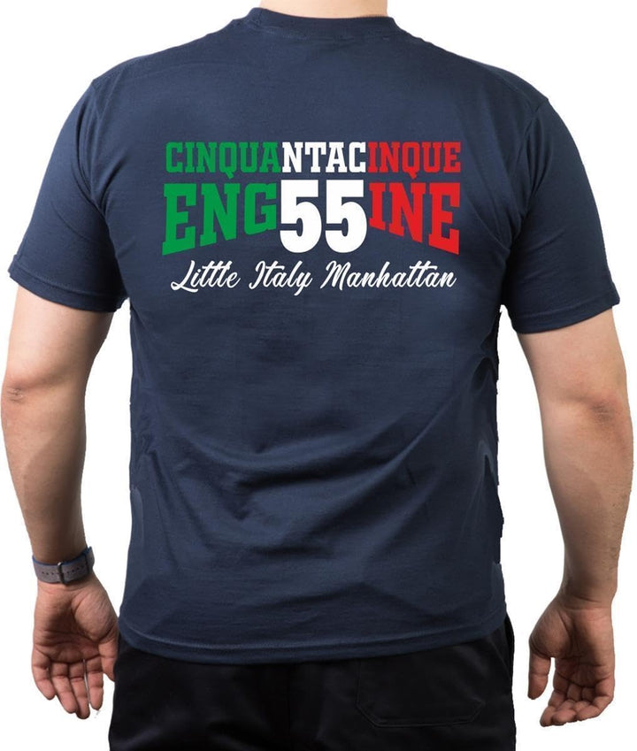 T-Shirt Navy, New York City Fire Dept. Cinquantacinque Little Italy Manhattan (E-55), S
