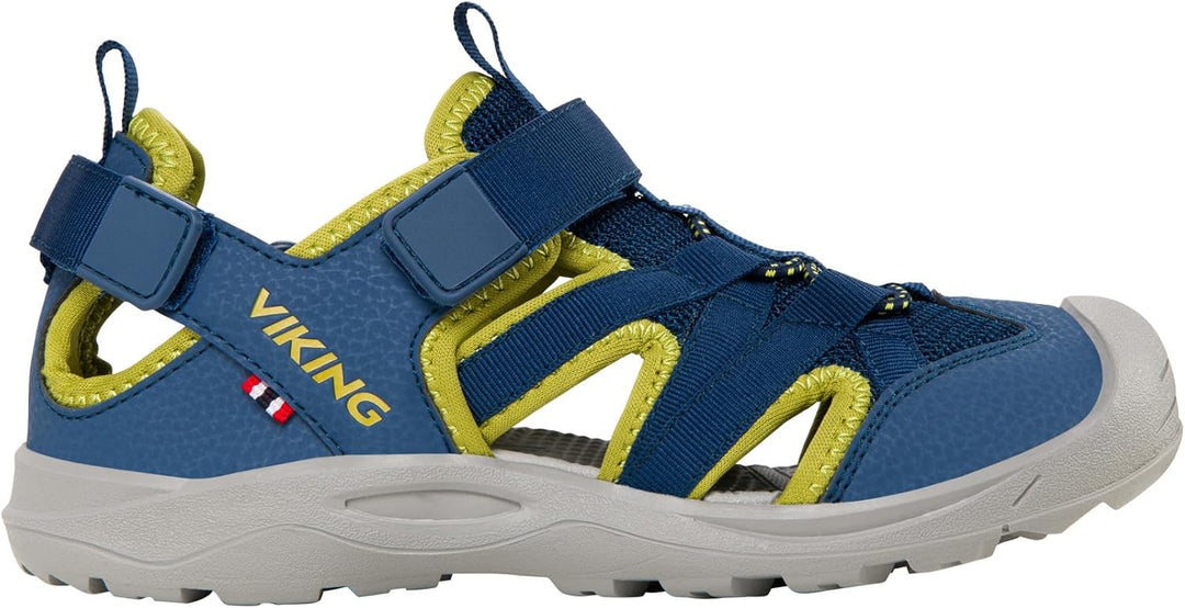 Viking Unisex Kinder Adventure Jr Sandal 30 EU Weit Blue Khaki, 30 EU Weit Blue Khaki