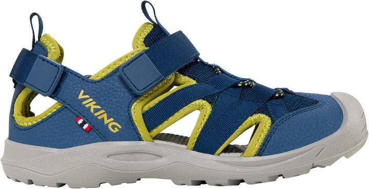 Viking Unisex Kinder Adventure Jr Sandal 30 EU Weit Blue Khaki, 30 EU Weit Blue Khaki