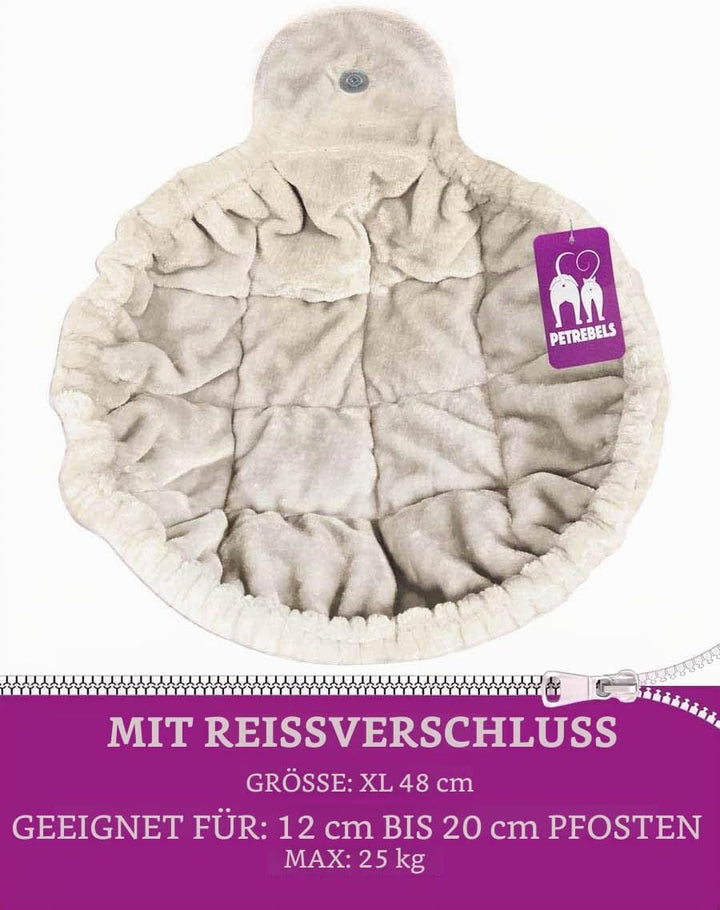 Petrebels Liegemulde für Kratzbaum Waschbar, Ø 48 cm, für Ø 12 cm bis Ø 20 cm Stämme, mit Reissversc