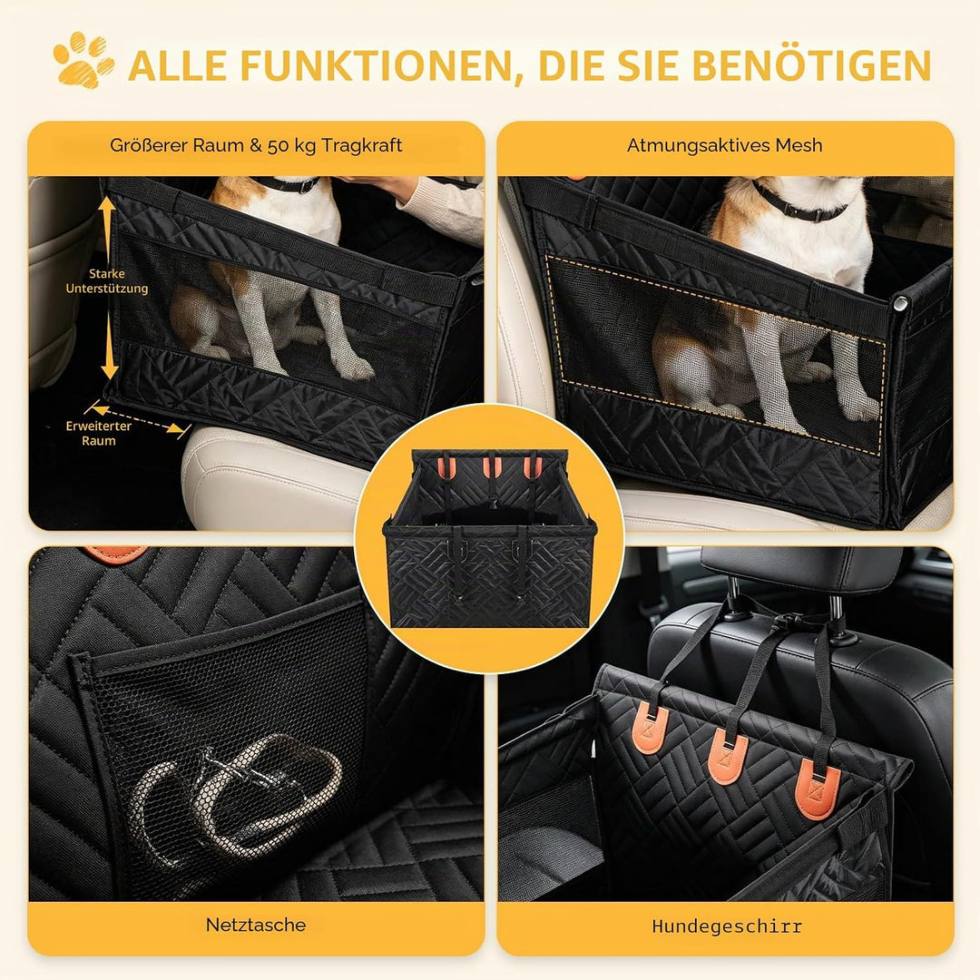 Hunde Autositz Rückbank für Grosshunde,Sicherheitssitz mit Befestigungsgurt, Rutschfester &amp; Wasserdi