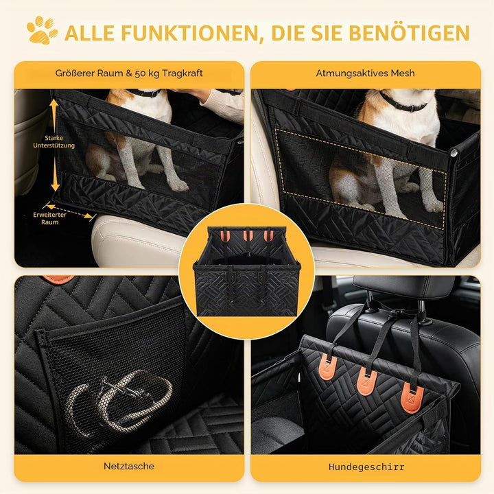 Hunde Autositz Rückbank für Grosshunde,Sicherheitssitz mit Befestigungsgurt, Rutschfester &amp; Wasserdi