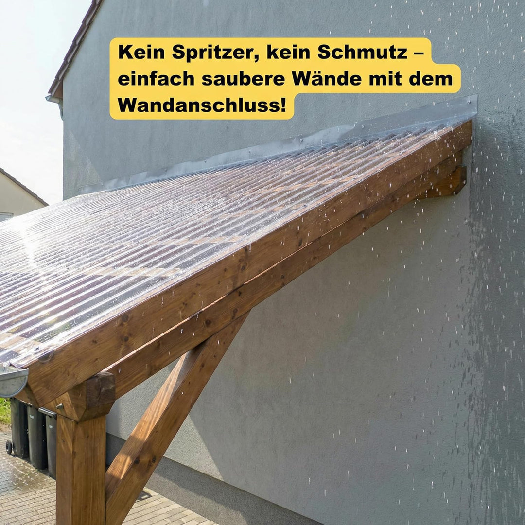 Wandanschluss für Profil Sinus Wellplatte 76/18 - PVC, Breite 1100, Profilseite 245, Glatte Seite 13