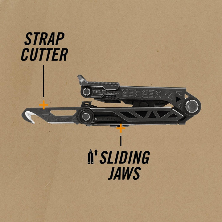 Gerber Multi-Tool mit Gürtel-Clip, Center-Drive Rescue, Mit Gurtschneider, 14 Funktionen und Nylon-S
