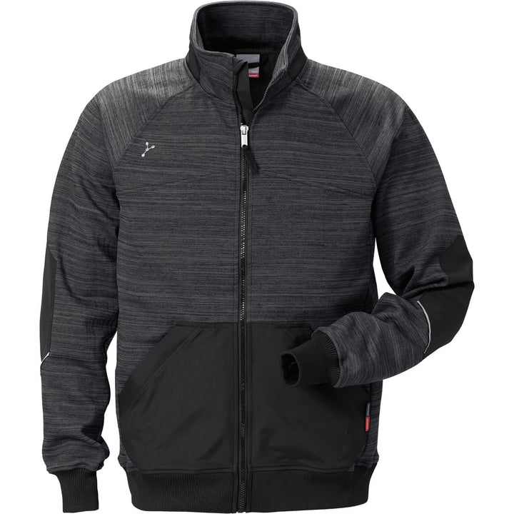 FRISTADS/KANSAS Sweatjacke Gen Y 7052 SMP Farbe grau/schwarz Grösse S ; 95% PE/5% EL S Grau / Schwar
