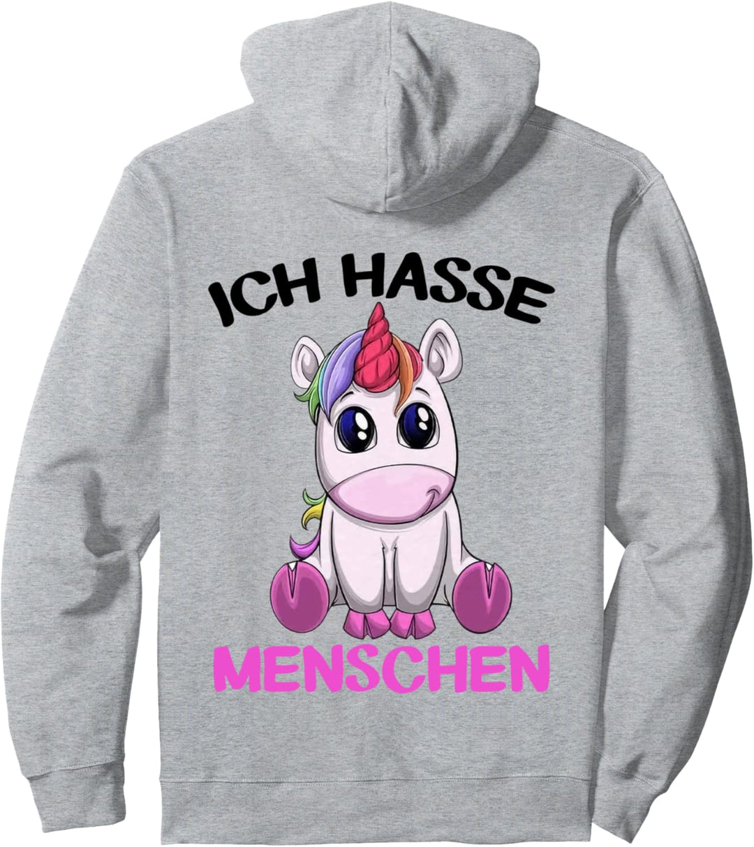 ich hasse menschen einhorn Pullover Hoodie
