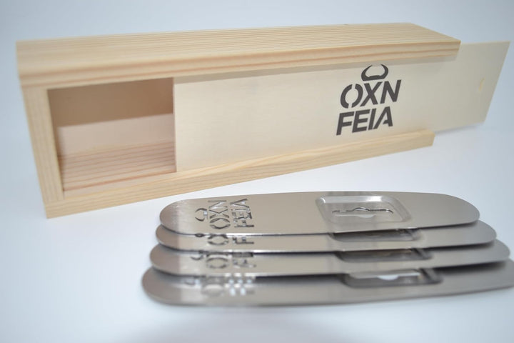 OXNFEIA® Feuerzangen 4 Stück - Feuerzangenbowle Set ideal für Glühwein & die Winterzeit - Feuerzange