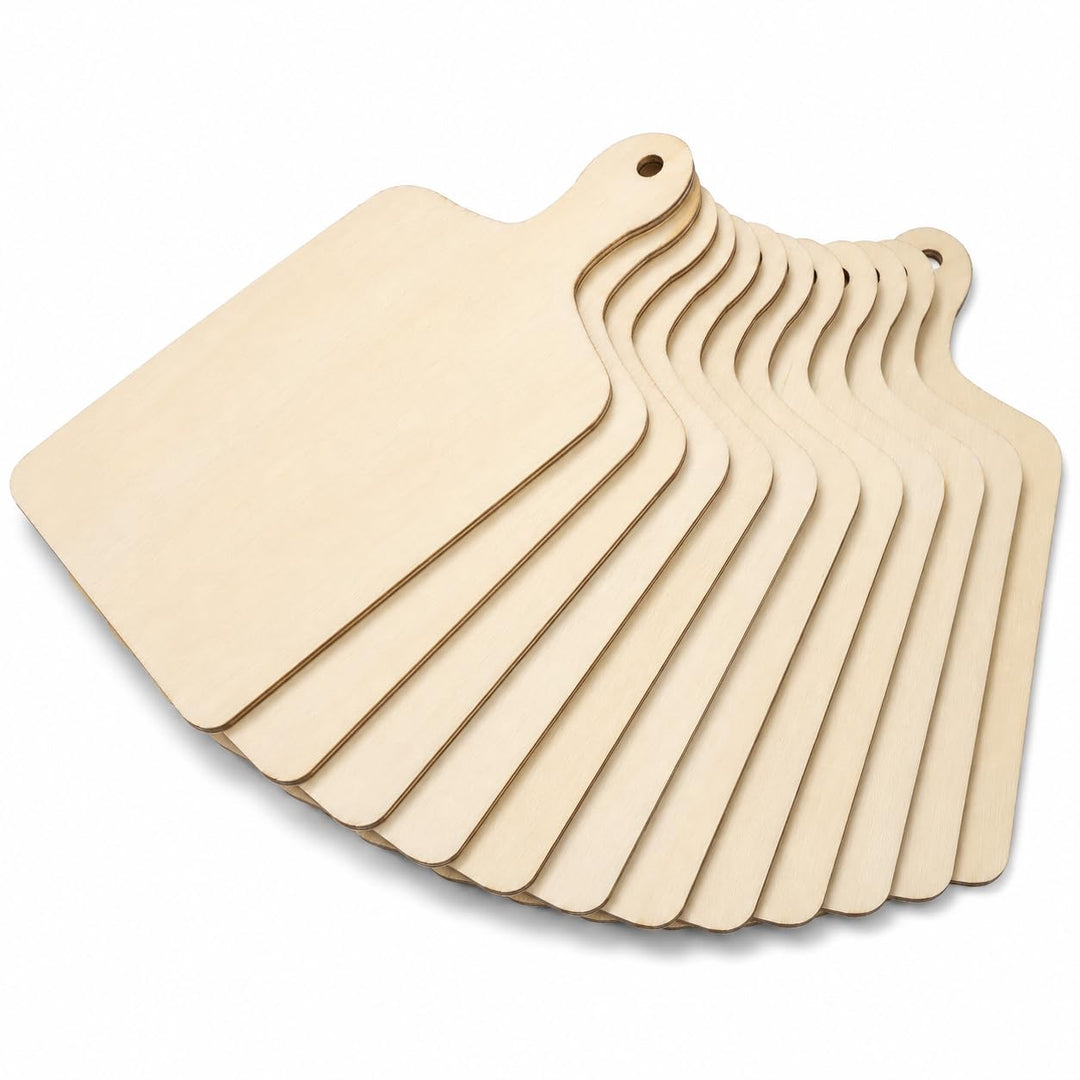 Operitacx Mini-Schneidebretter zum Basteln, unlackierte Holzbretter mit Griff, blanko Holzbretter, P