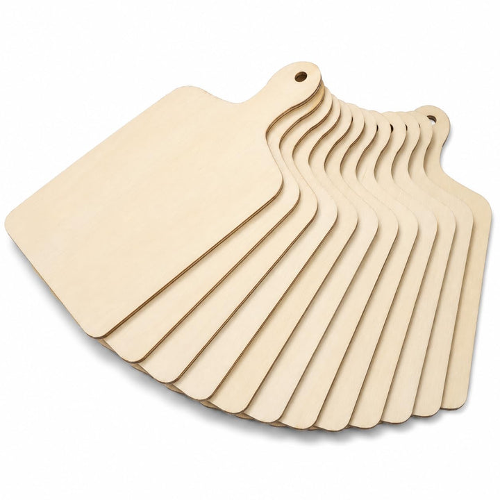 Operitacx Mini-Schneidebretter zum Basteln, unlackierte Holzbretter mit Griff, blanko Holzbretter, P