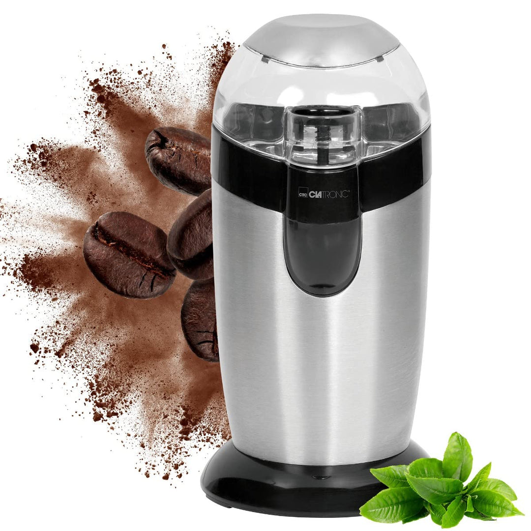 Clatronic® elektrische Kaffeemühle | Edelstahlschlagmesser | Fassungsvermögen 40 Gramm | Aromaschutz