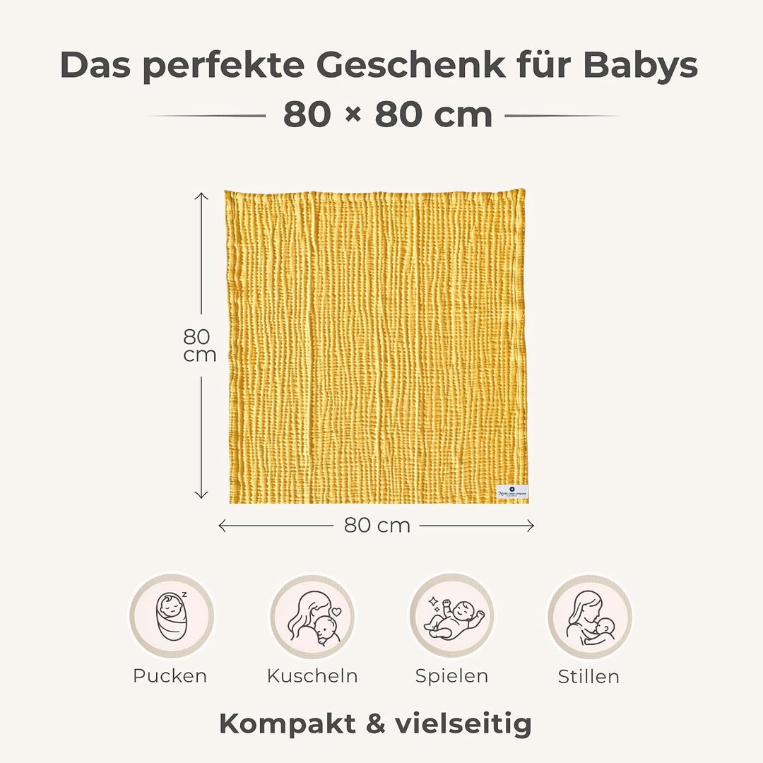 Baby Musselin Decke Musselindecke von Nordic Coast Mulldecke Mulltuch Pucktuch Puckdecke Krabbeldeck