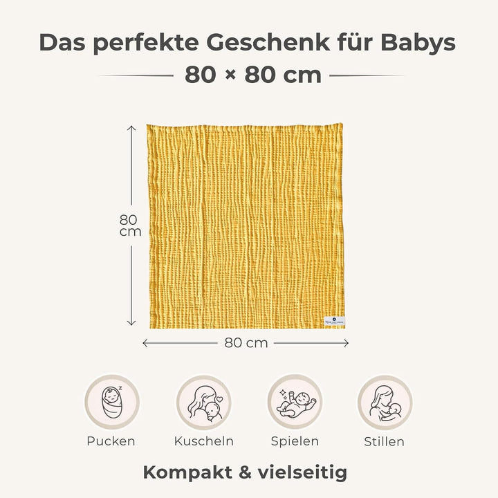 Baby Musselin Decke Musselindecke von Nordic Coast Mulldecke Mulltuch Pucktuch Puckdecke Krabbeldeck
