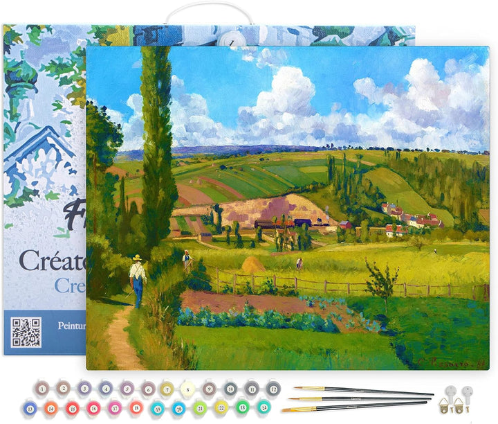 Figured'Art Malen Nach Zahlen Erwachsene Mit Rahmen Paysage aux Pâtis in Pontoise - Camille Pissarro