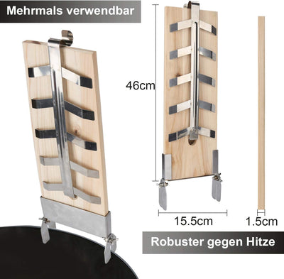 Einfeben 2X Räucherbrett Flammlachsbrett Zedernholzbrett mit Stabiler Edelstahl-Halterung für Feuers