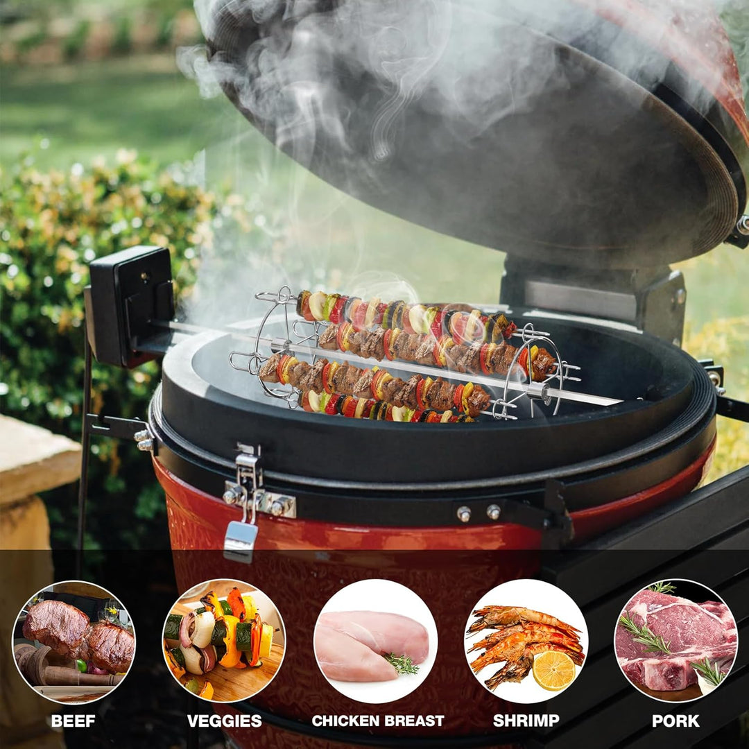 Onlyfire Edelstahl Grillrondell Schaschlik-Set für Drehspiess und Rotisserie, Universal Spiess-Ronde