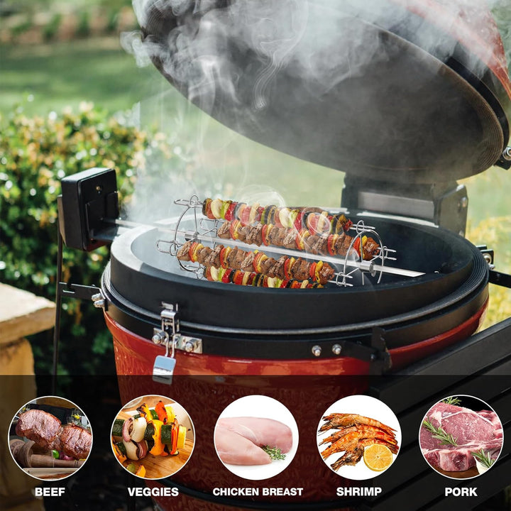 Onlyfire Edelstahl Grillrondell Schaschlik-Set für Drehspiess und Rotisserie, Universal Spiess-Ronde