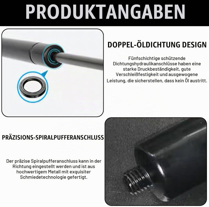 Gasdruckfeder 380mm 200N 20kg (2 Stück) – Gasdruckdämpfer Universelle Schwerlast Gasdruckfedern mit