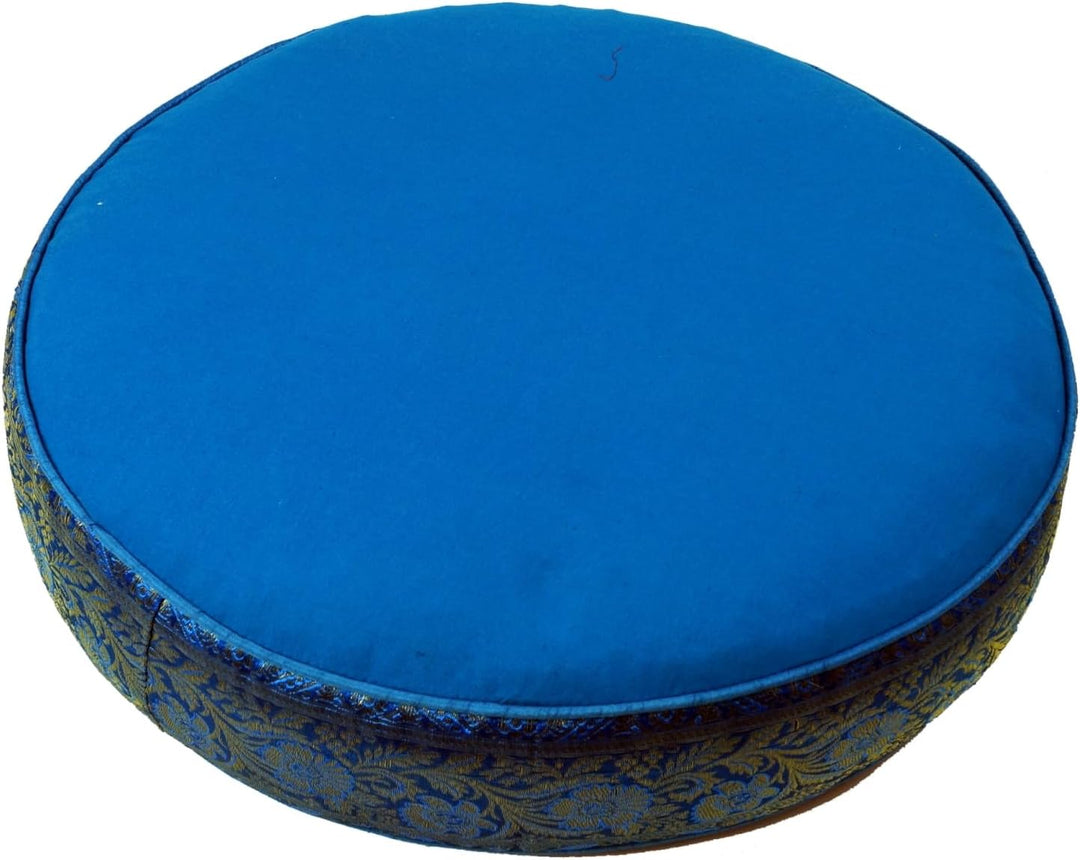 GURU SHOP Orientalisches Rundes Patchwork Kissen 40 cm, Sitzkissen, Bodenkissen mit Baumwollfüllung