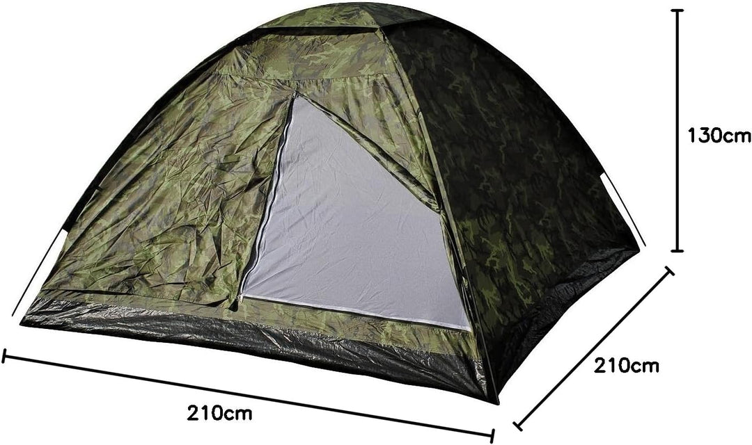 MFH3 Personen Zelt Monodom Campingzelt Bundeswehr BW 210x210x130cm Trekking Czech Woodland, Czech Wo