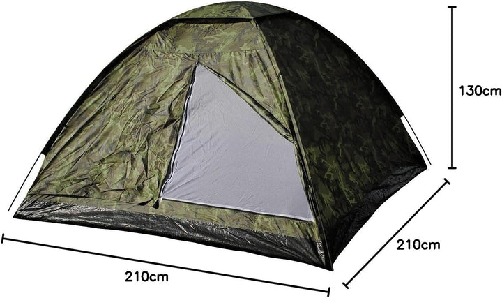 MFH3 Personen Zelt Monodom Campingzelt Bundeswehr BW 210x210x130cm Trekking Czech Woodland, Czech Wo