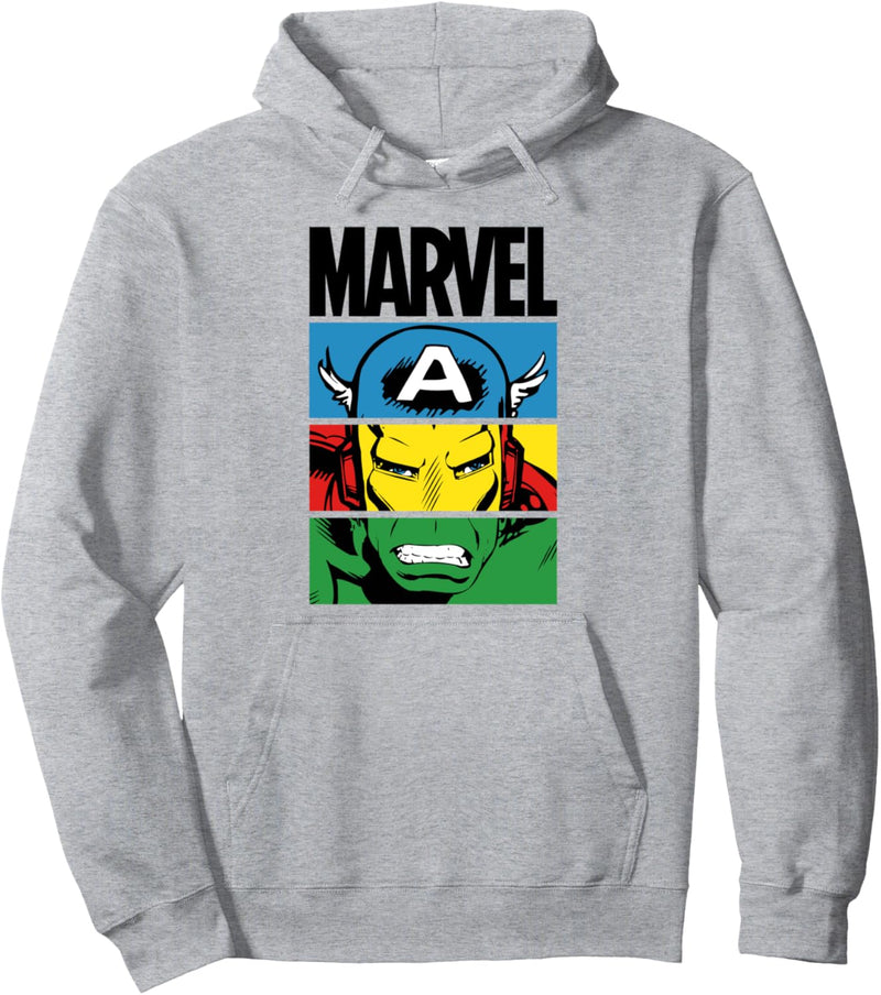 Marvel Heroes Unite Captain America, Iron Man, Hulk Light Pullover Hoodie