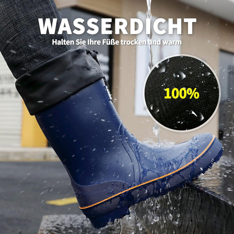 Foinledr Gummistiefel Herren Halbhoch Regenstiefel Gumischtifel Herren Wasserdicht Rain Boots Garten